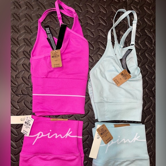 PINK Active 2-piece yoga sets (selling pink and blue set together) - Picture 2 of 3